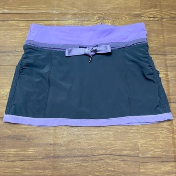Lululemon Run Energy Skirt Skort Grey Purple Women Size 4 - Picture 3 of 9
